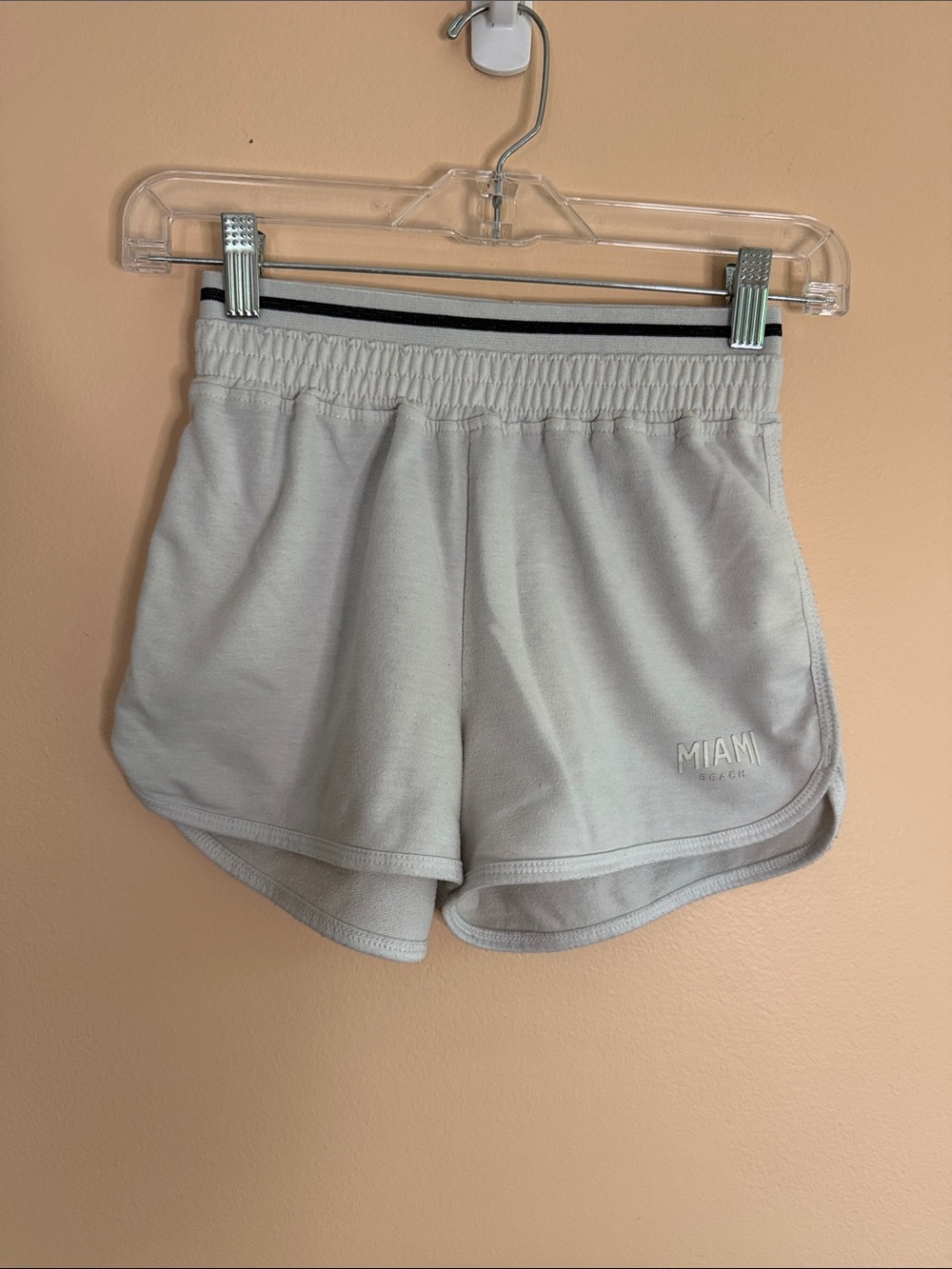 Ardene Light Gray Athletic Shorts with Black Waist Stripe